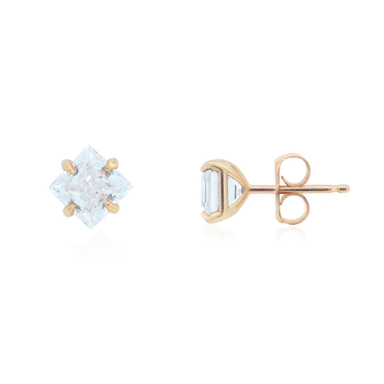 Princess Cut Diamond Stud Earrings