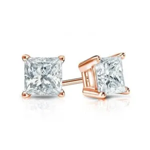Princess Cut Diamond Studs