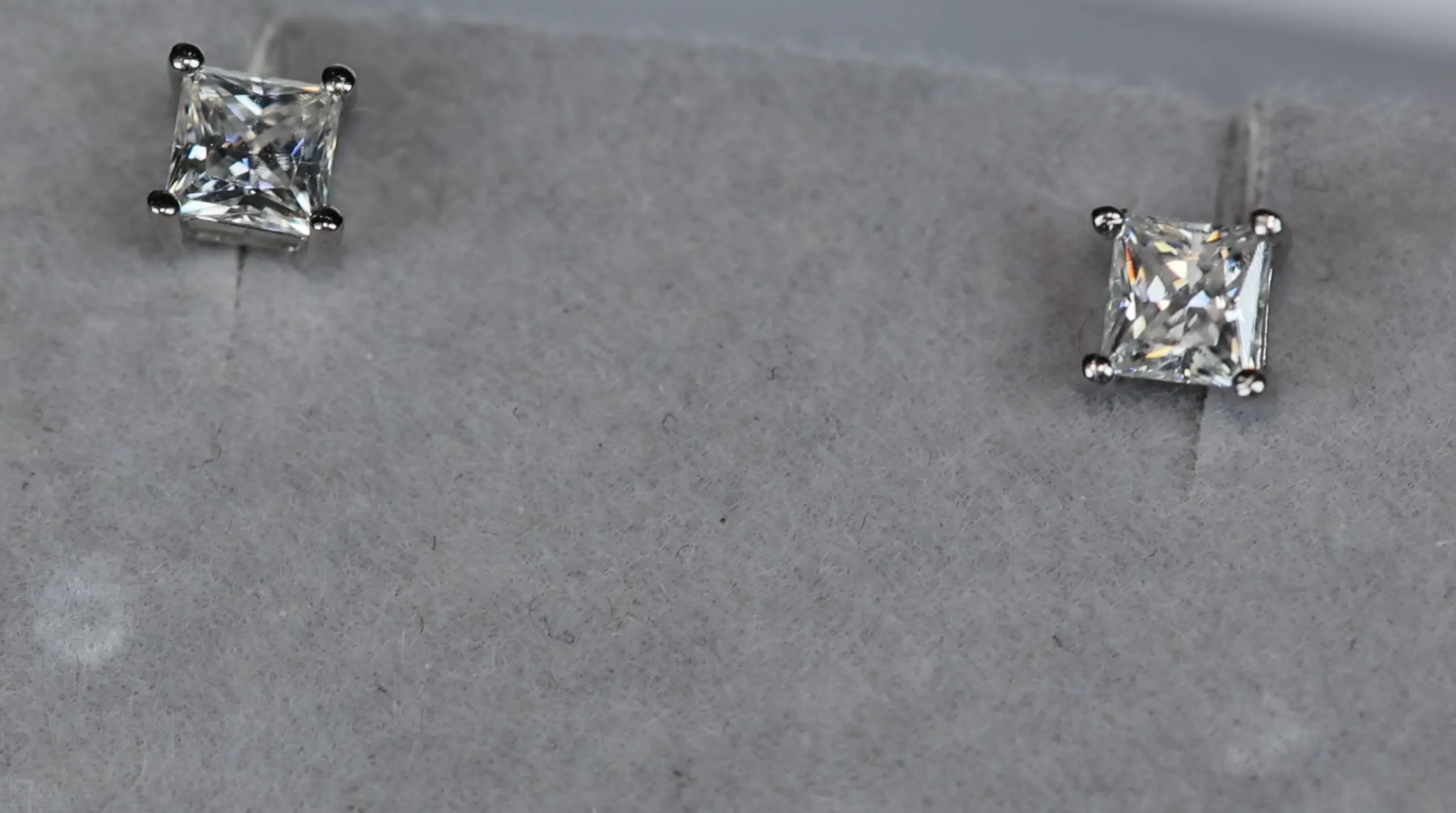 Princess Cut Moissanite Diamond Ear Studs | Moissanite Diamond Ear Studs
