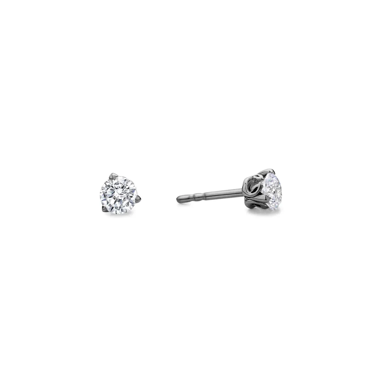 Promise Solitaire Stud 4.5mm - Black Ruthenium   CZ Blanc