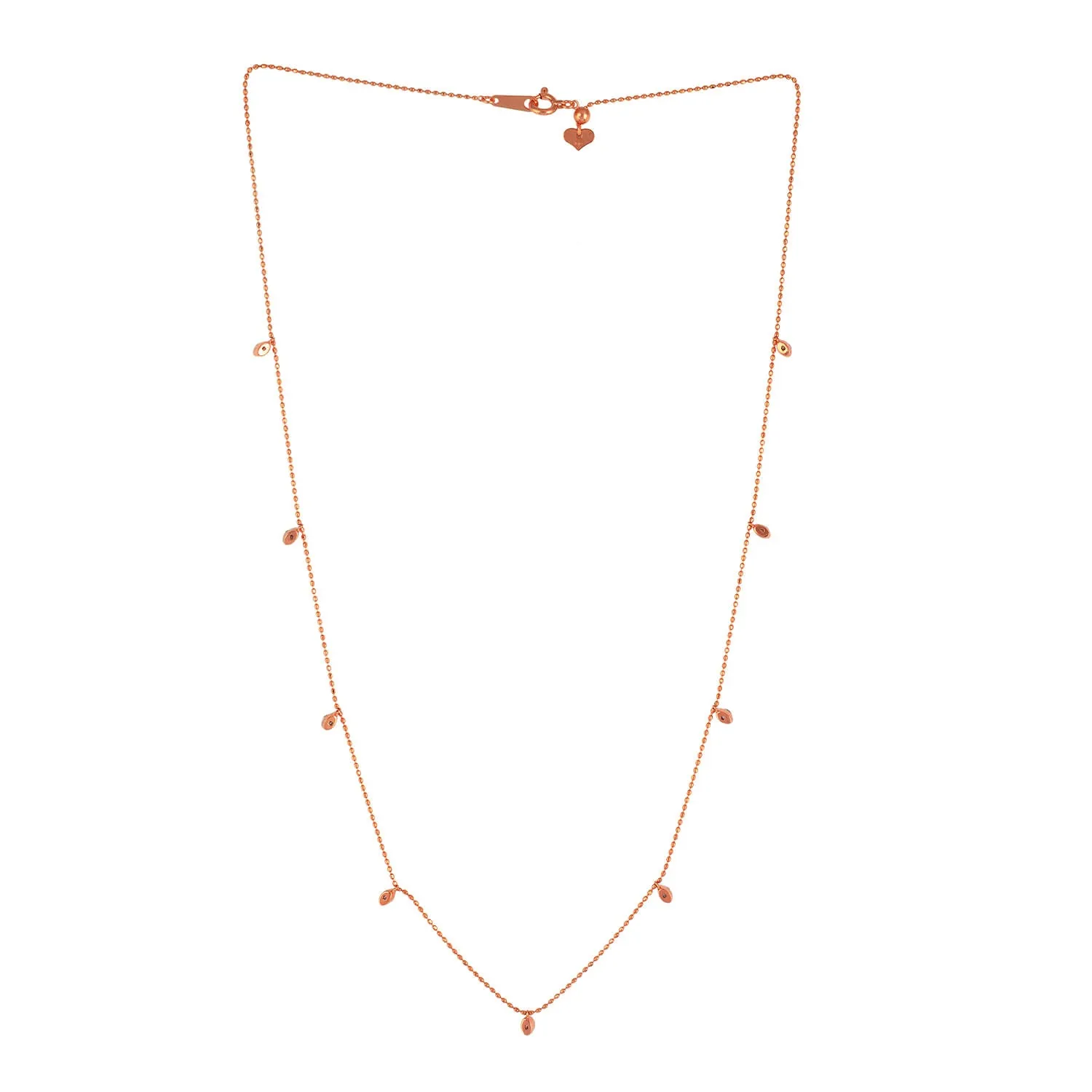 Prong Emerald Gemstone Beads In 18K Yellow Gold Princess Necklace For Her