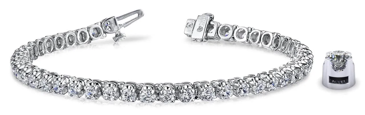 Prong Set Diamond Strand Lab-Grown Diamond Tennis Bracelet with 8.16 ct.(finished) 4.0mm