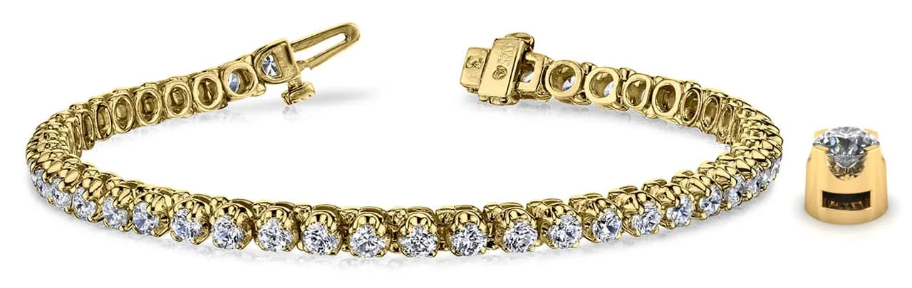 Prong Set Diamond Strand Lab-Grown Diamond Tennis Bracelet with 8.16 ct.(finished) 4.0mm