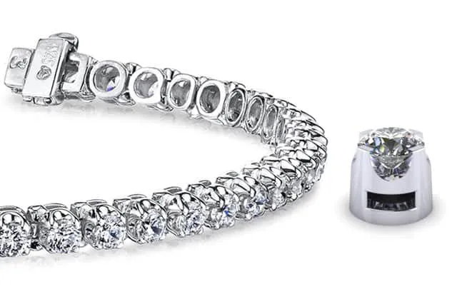 Prong Set Diamond Strand Lab-Grown Diamond Tennis Bracelet with 8.16 ct.(finished) 4.0mm