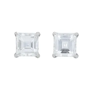 PT900/950 .75 CT Diamond Asscher Cut Studs