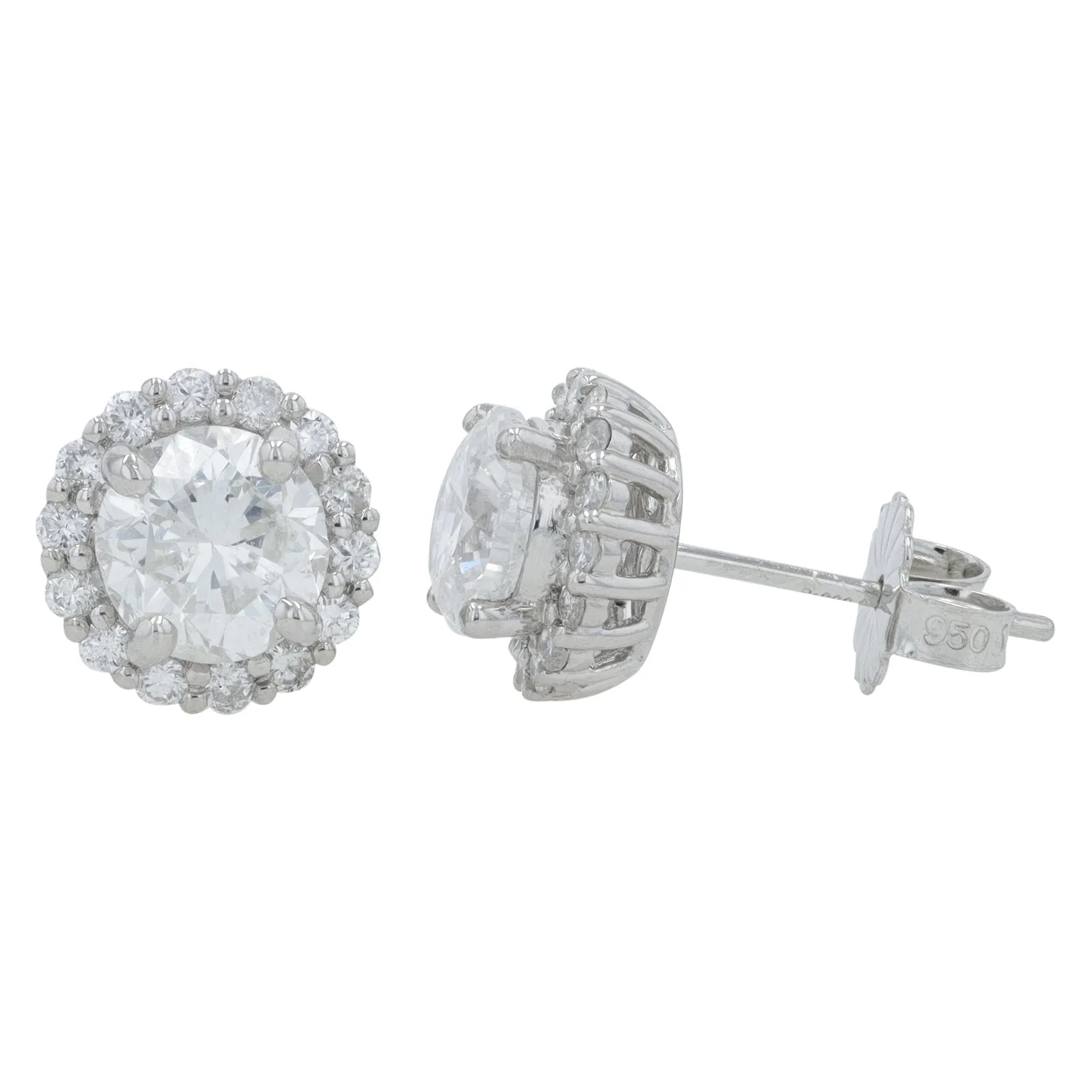 PT900/PT950 2.42 CT Diamond Halo Studs