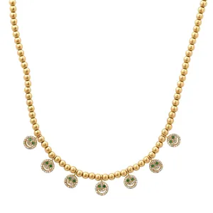 Put On a Happy Face Diamond & Emerald Necklace