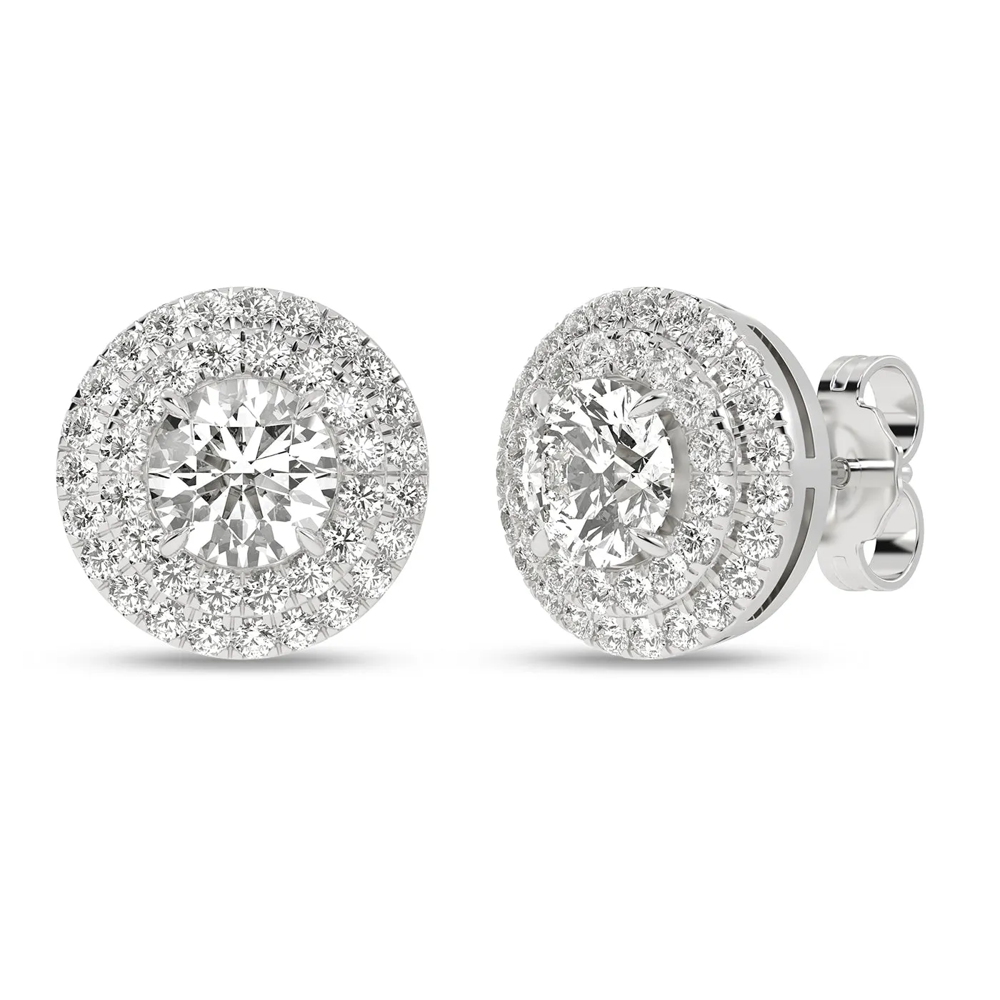 Quaint Double Halo Round Studs