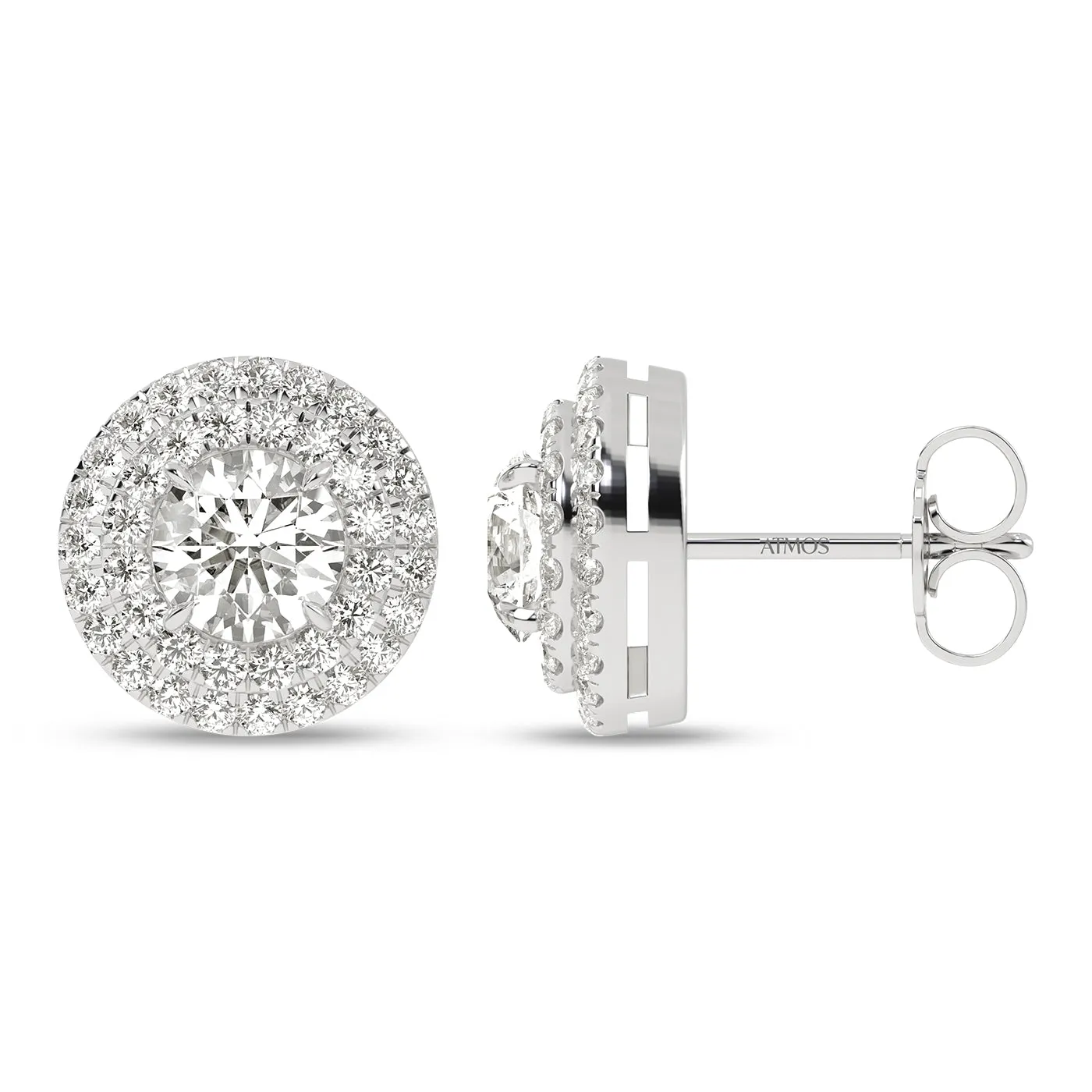 Quaint Double Halo Round Studs
