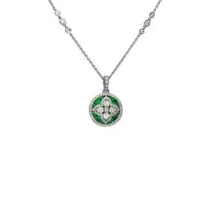 Quatrefoil Round Diamond Necklace