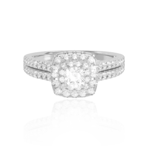 "Love Story" Halo Engagement gold ring