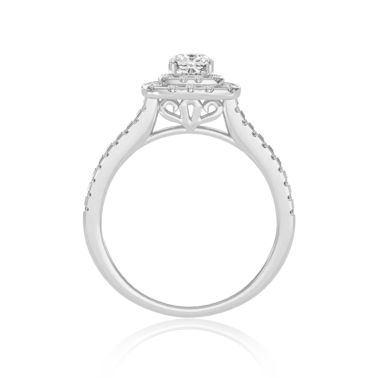 "Love Story" Halo Engagement gold ring