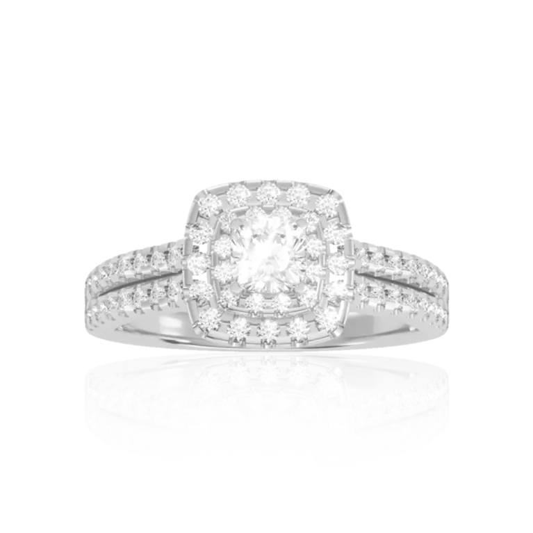 "Love Story" Halo Engagement gold ring
