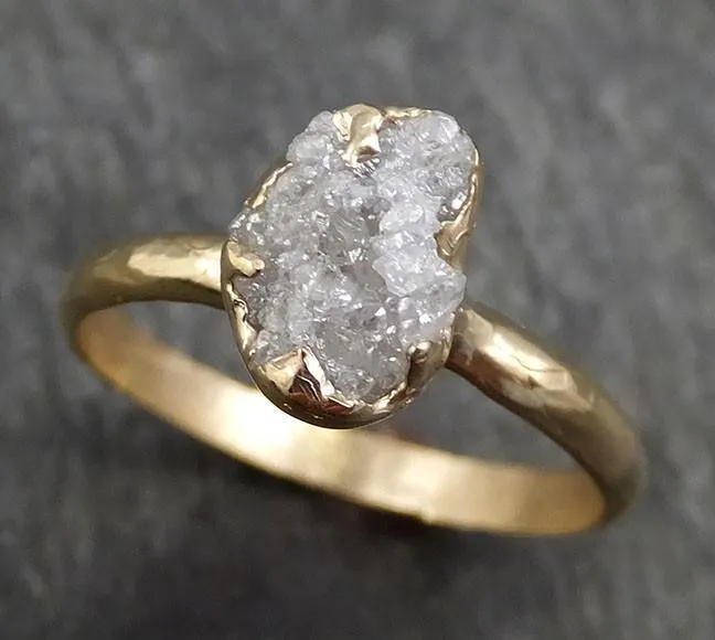 raw diamond engagement ring rough uncut diamond solitaire recycled 14k gold conflict free diamond wedding promise byangeline 0433 Alternative Engagement
