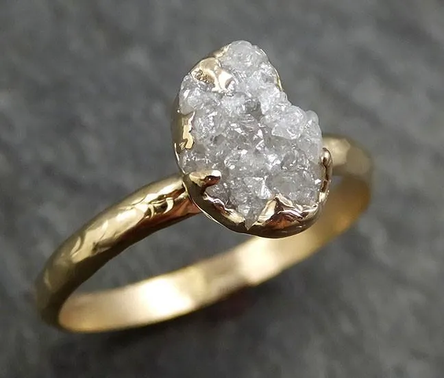 raw diamond engagement ring rough uncut diamond solitaire recycled 14k gold conflict free diamond wedding promise byangeline 0433 Alternative Engagement