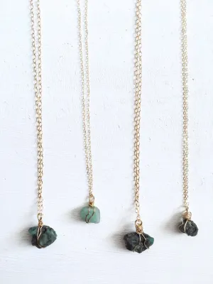 Raw Emerald Necklace