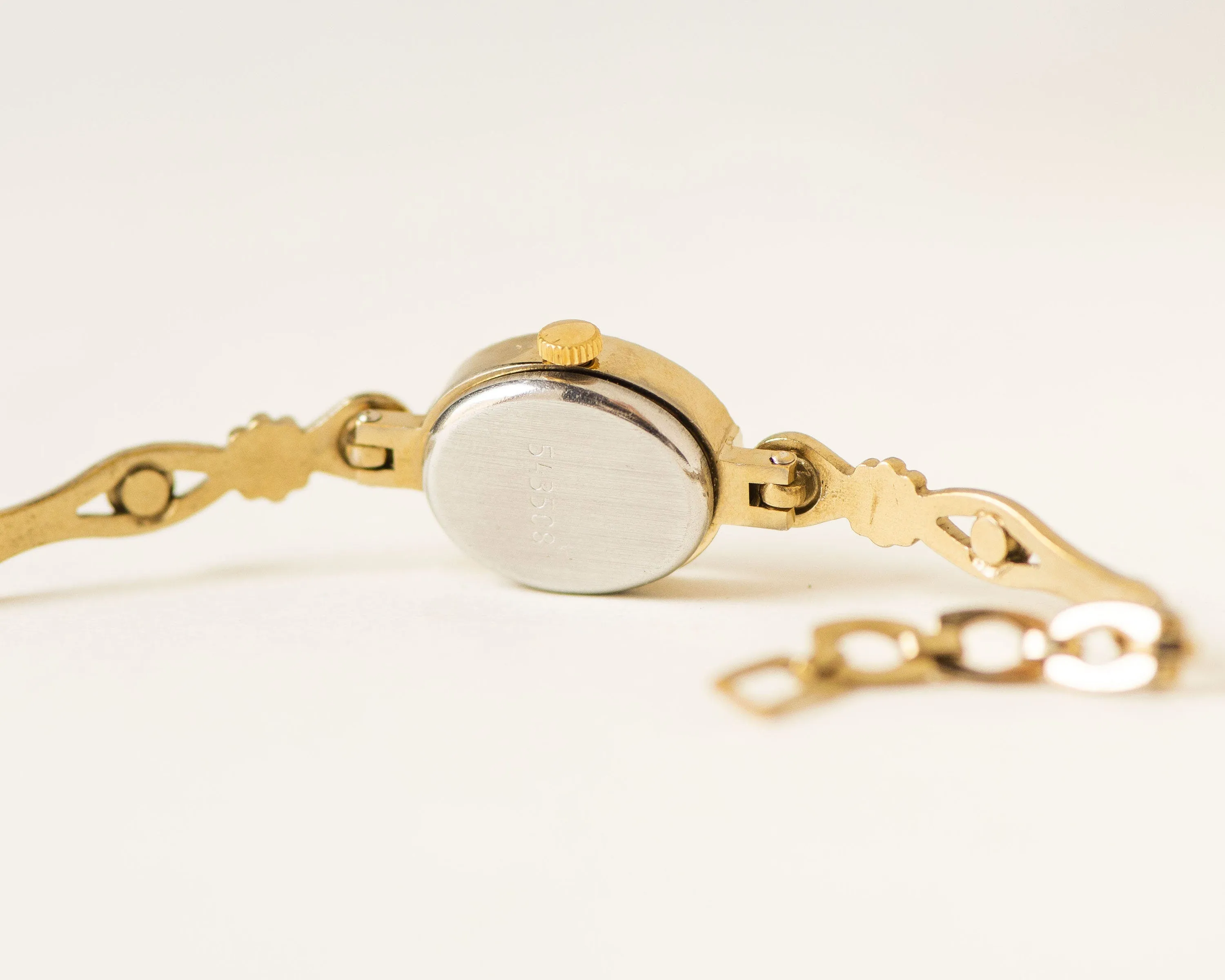 Red cocktail watch for women Seagull, women's watch gold shade, oval face lady watch, mint condition lady watch bracelet, posh women's watch