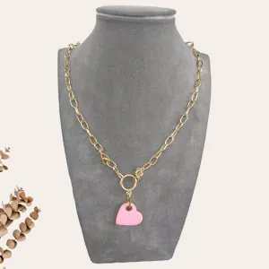 Resin Heart Chain Necklace