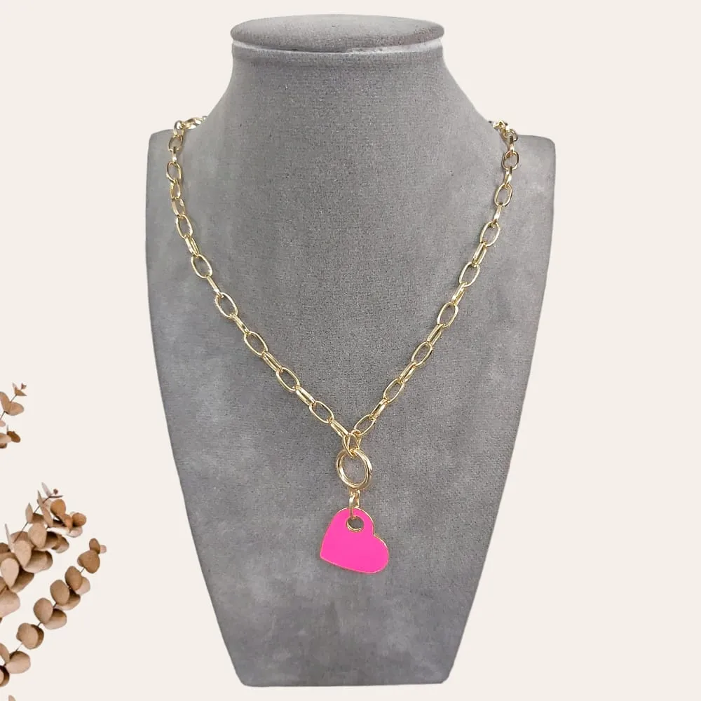 Resin Heart Chain Necklace