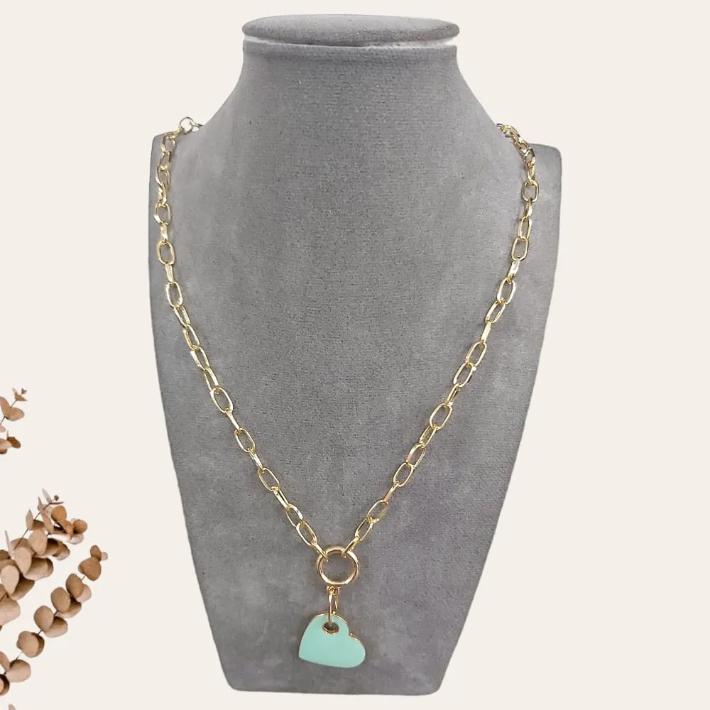 Resin Heart Chain Necklace