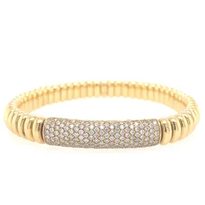 Ribbed Diamond Bar Stretch Bracelet
