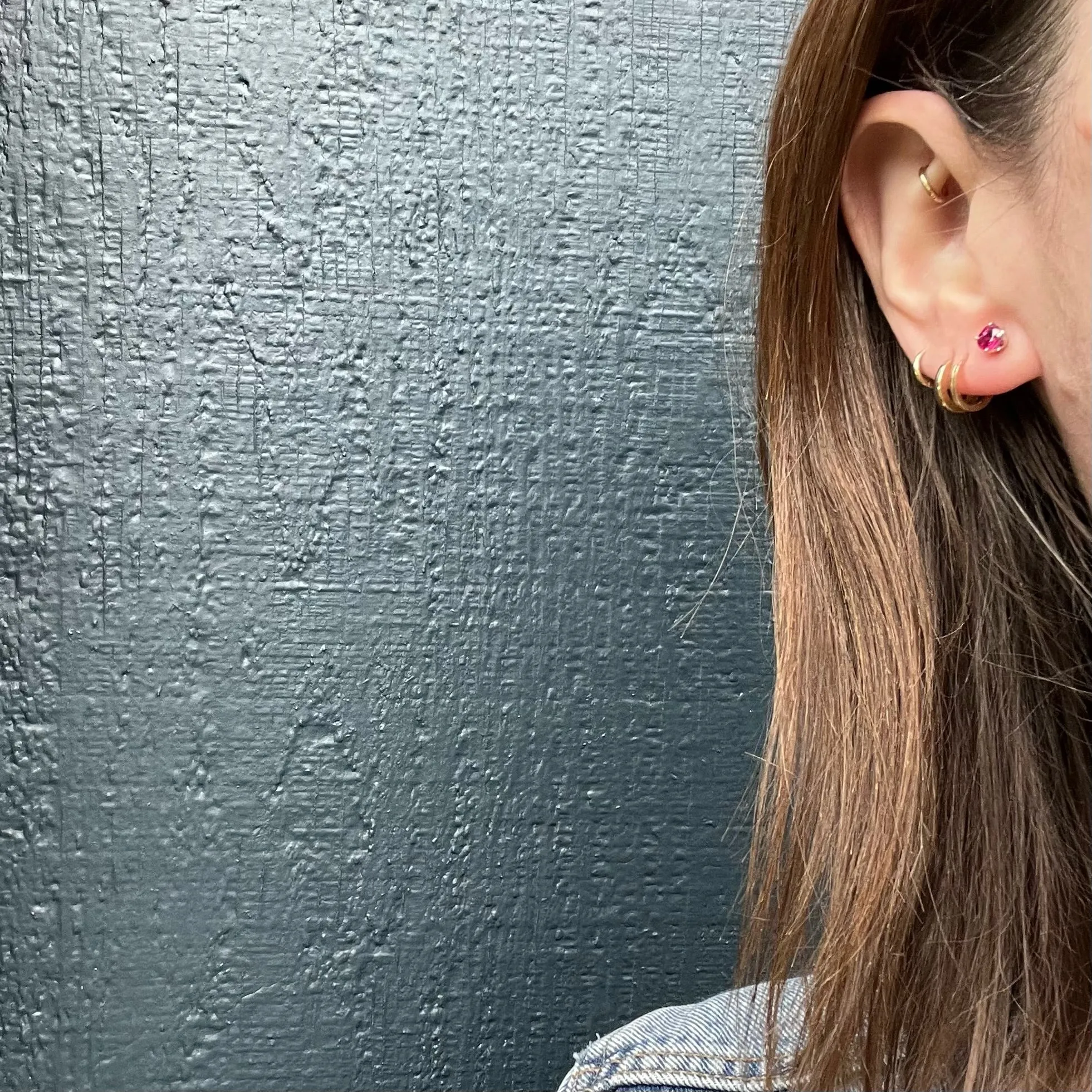 Rich Red Ruby Platinum Studs