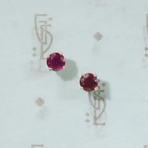 Rich Red Ruby Platinum Studs