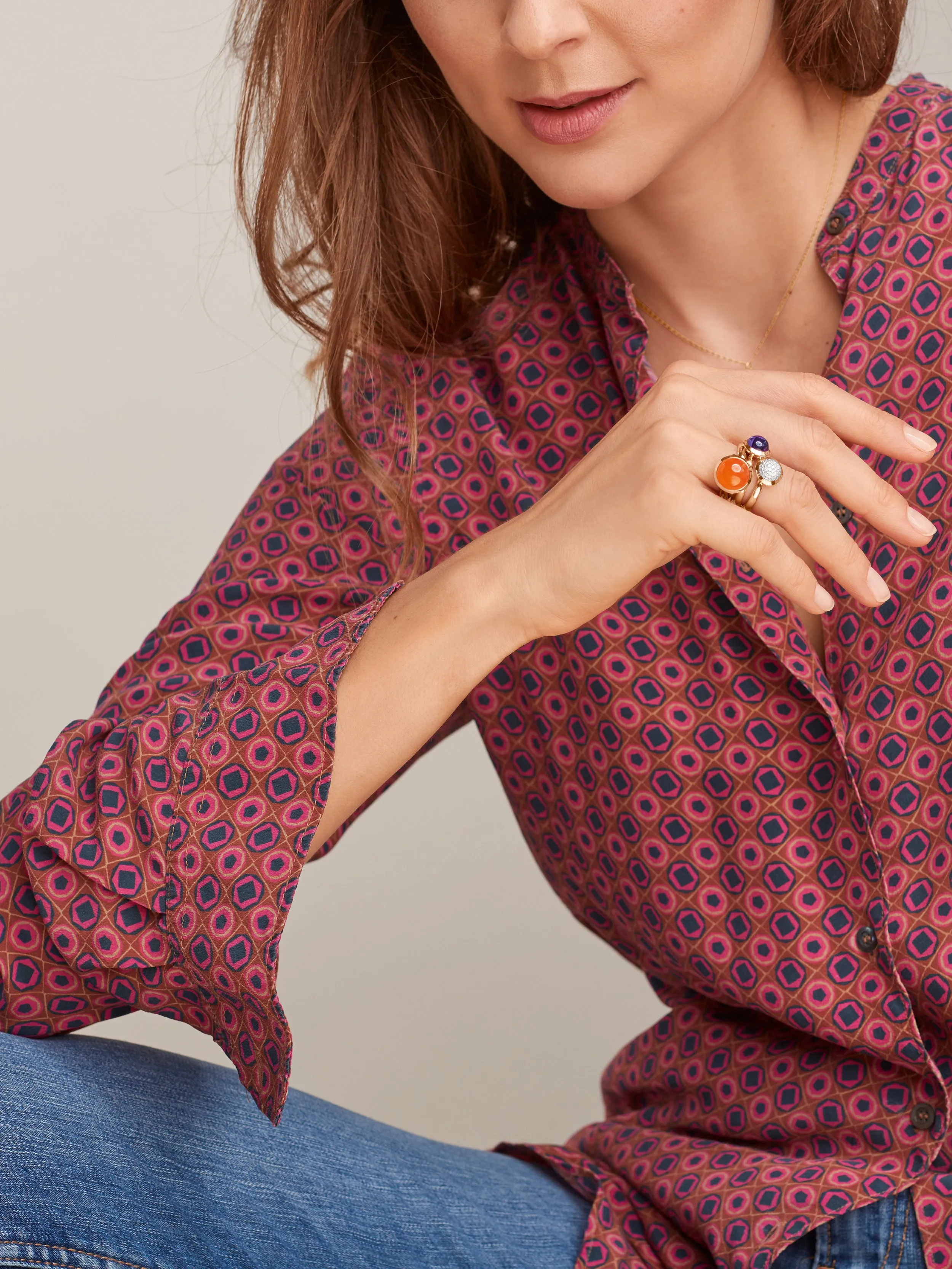 Ring BOUTON large Carnelian Carnelian