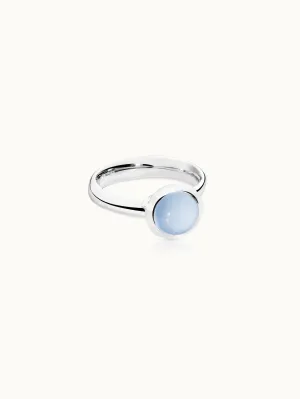 Ring BOUTON small Chalcedony blue blue Chalcedony