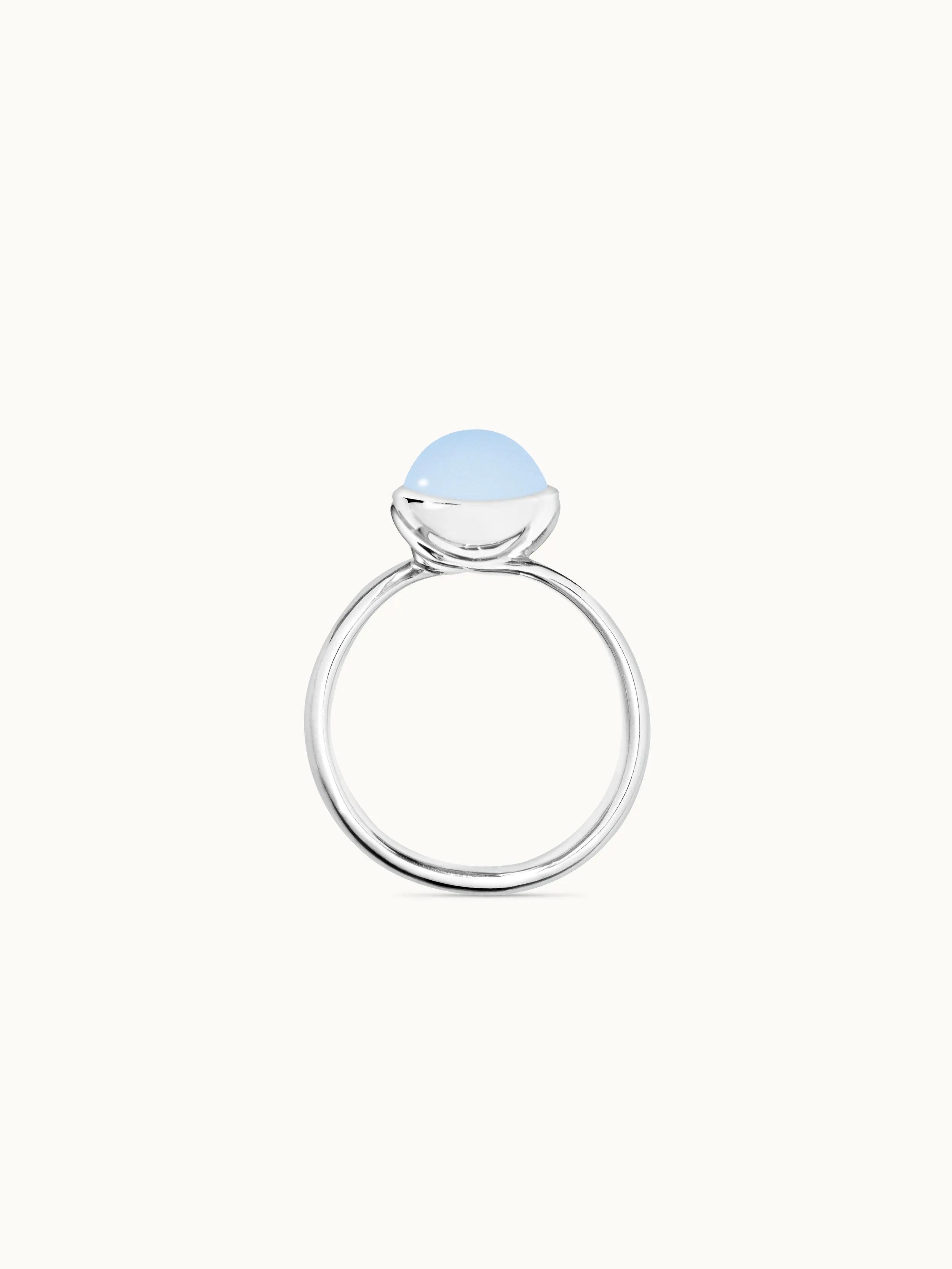 Ring BOUTON small Chalcedony blue blue Chalcedony