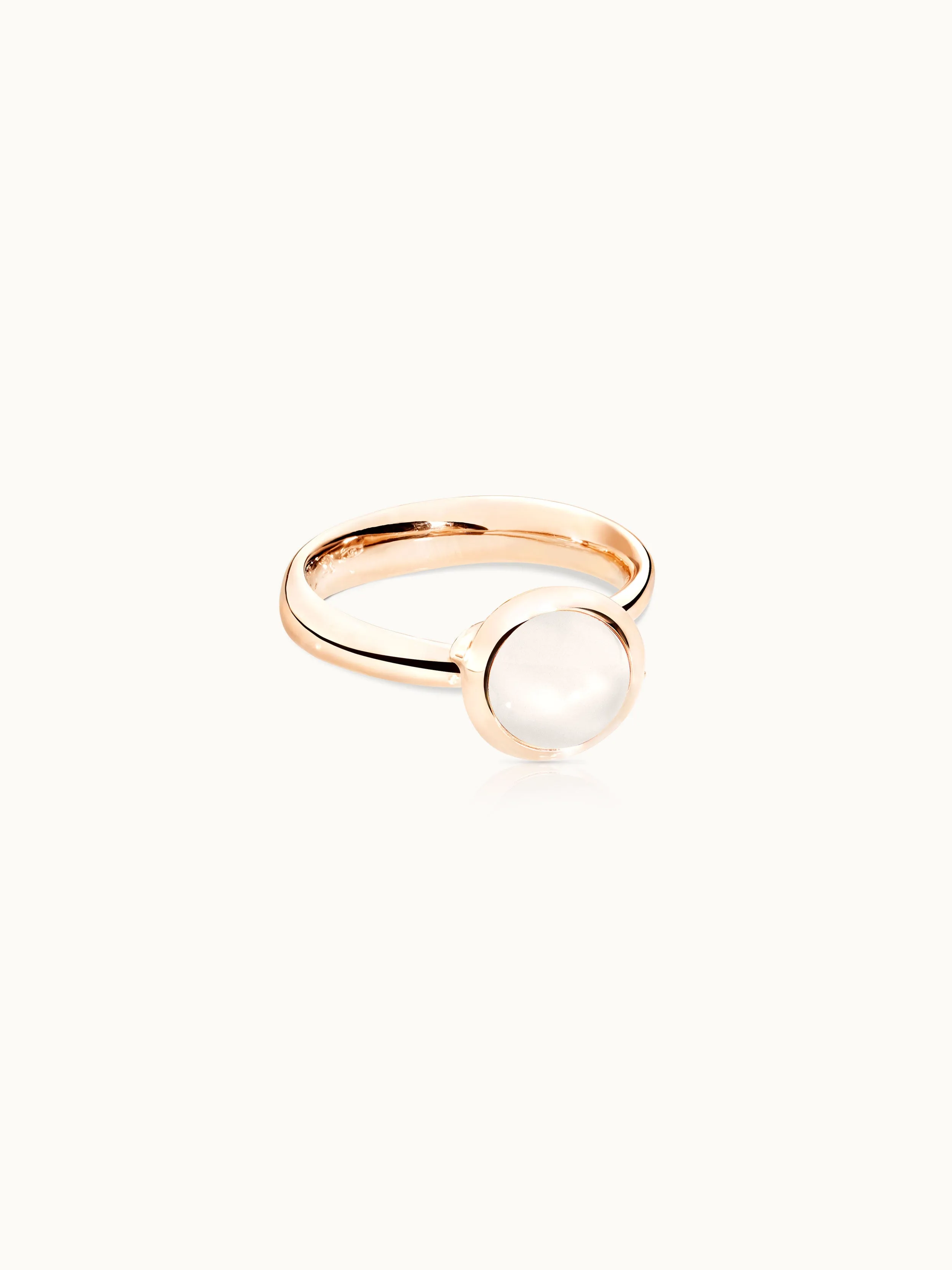 Ring BOUTON small Moonstone sand/white sand Moonstone