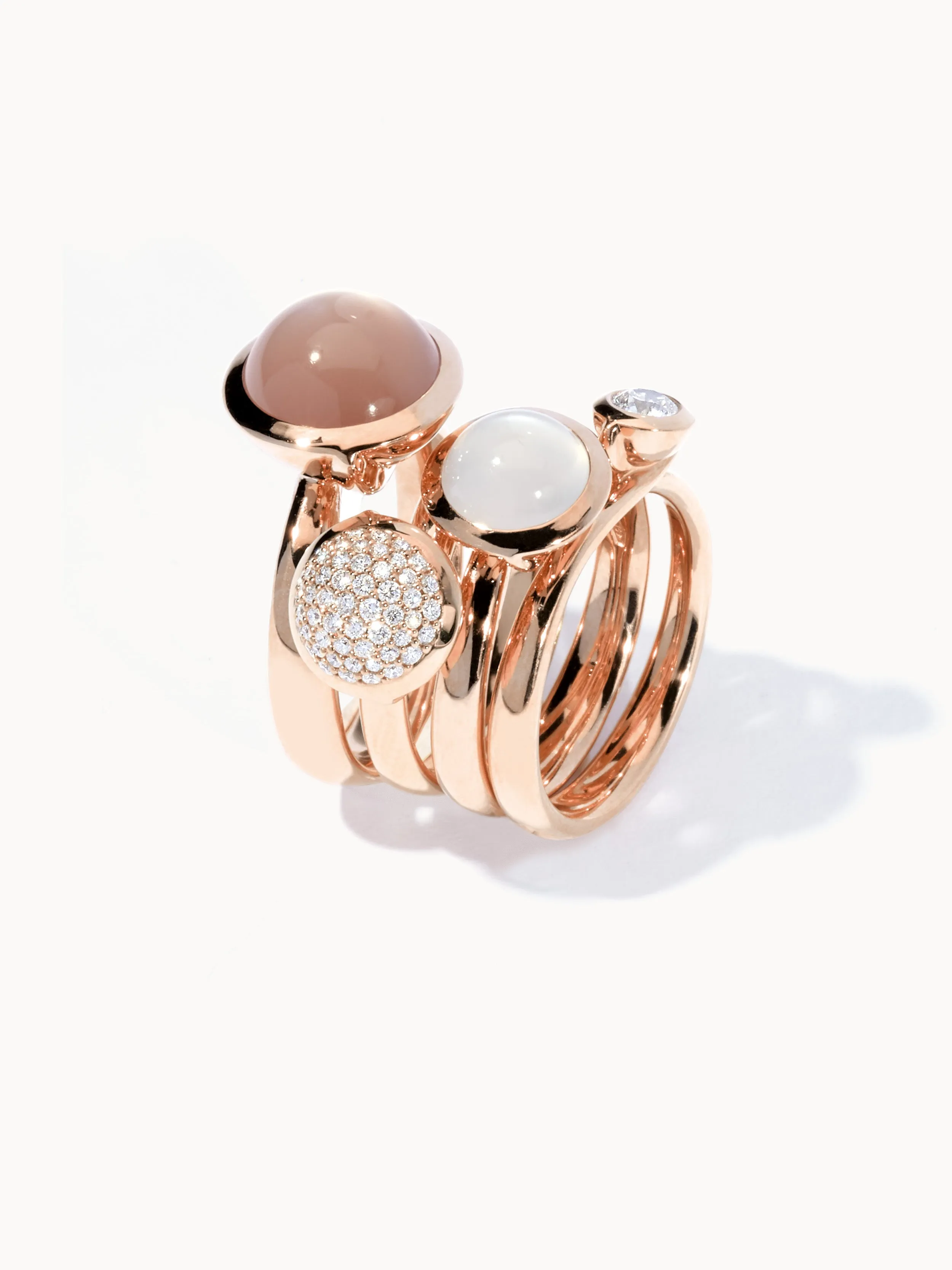 Ring BOUTON small Moonstone sand/white sand Moonstone