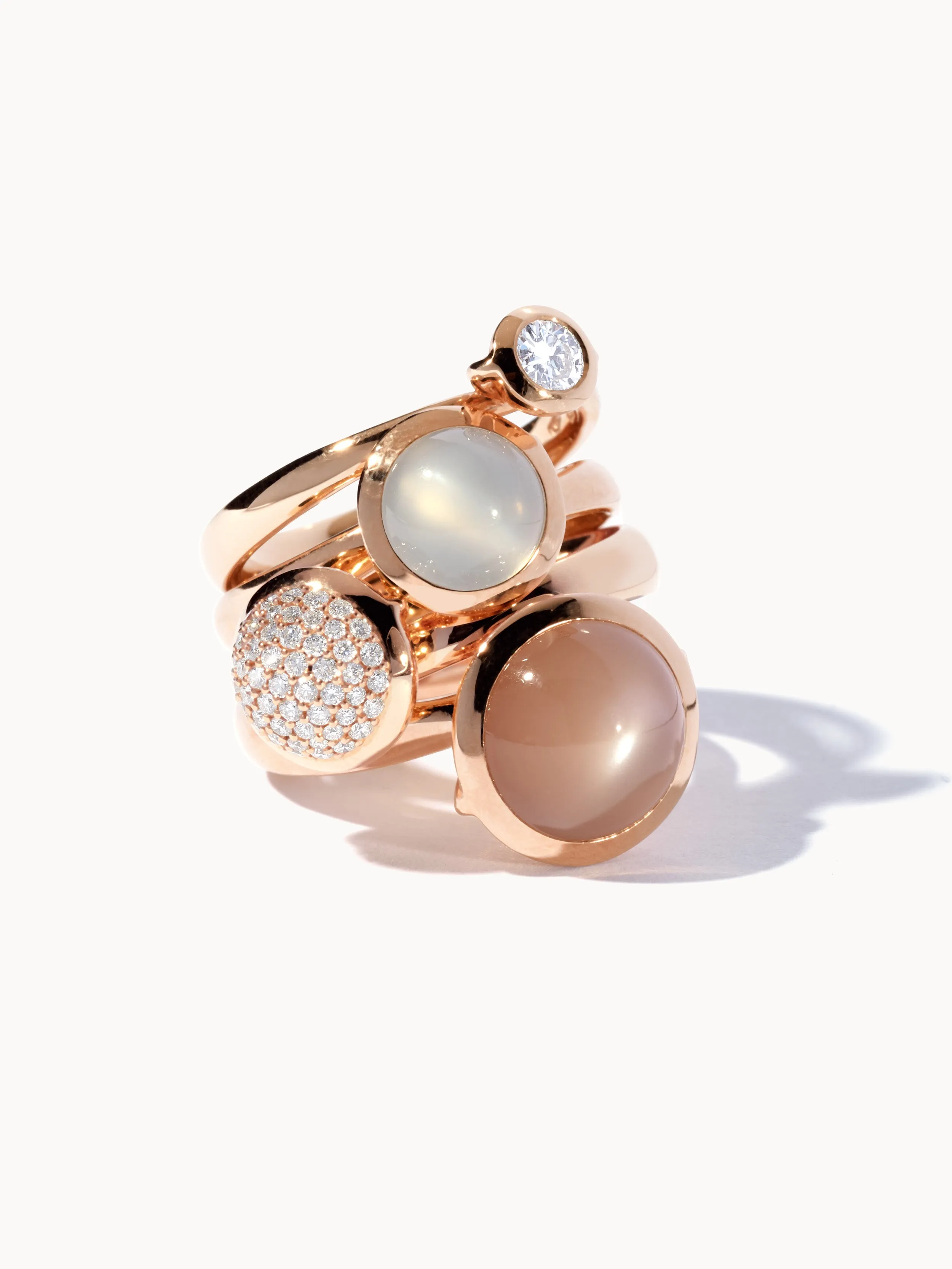 Ring BOUTON small Moonstone sand/white sand Moonstone