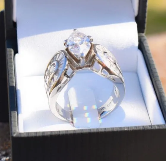Ring, Marquise CZ Stone in Sterling Silver - Sale!