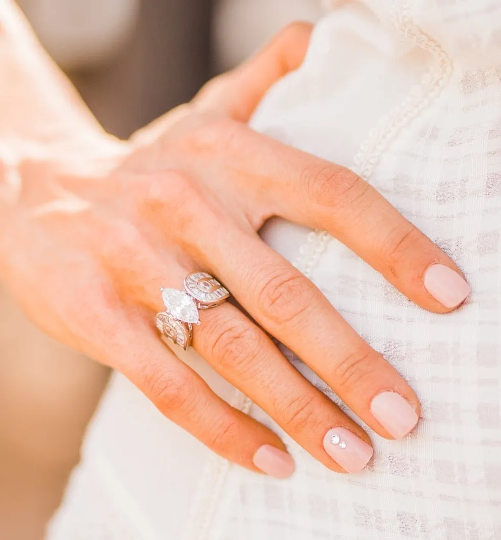 Ring, Marquise CZ Stone in Sterling Silver - Sale!