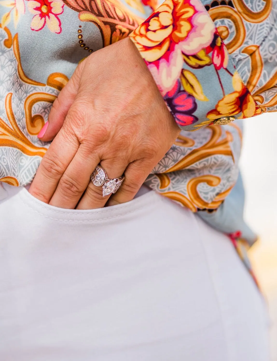 Ring, Marquise CZ Stone in Sterling Silver - Sale!