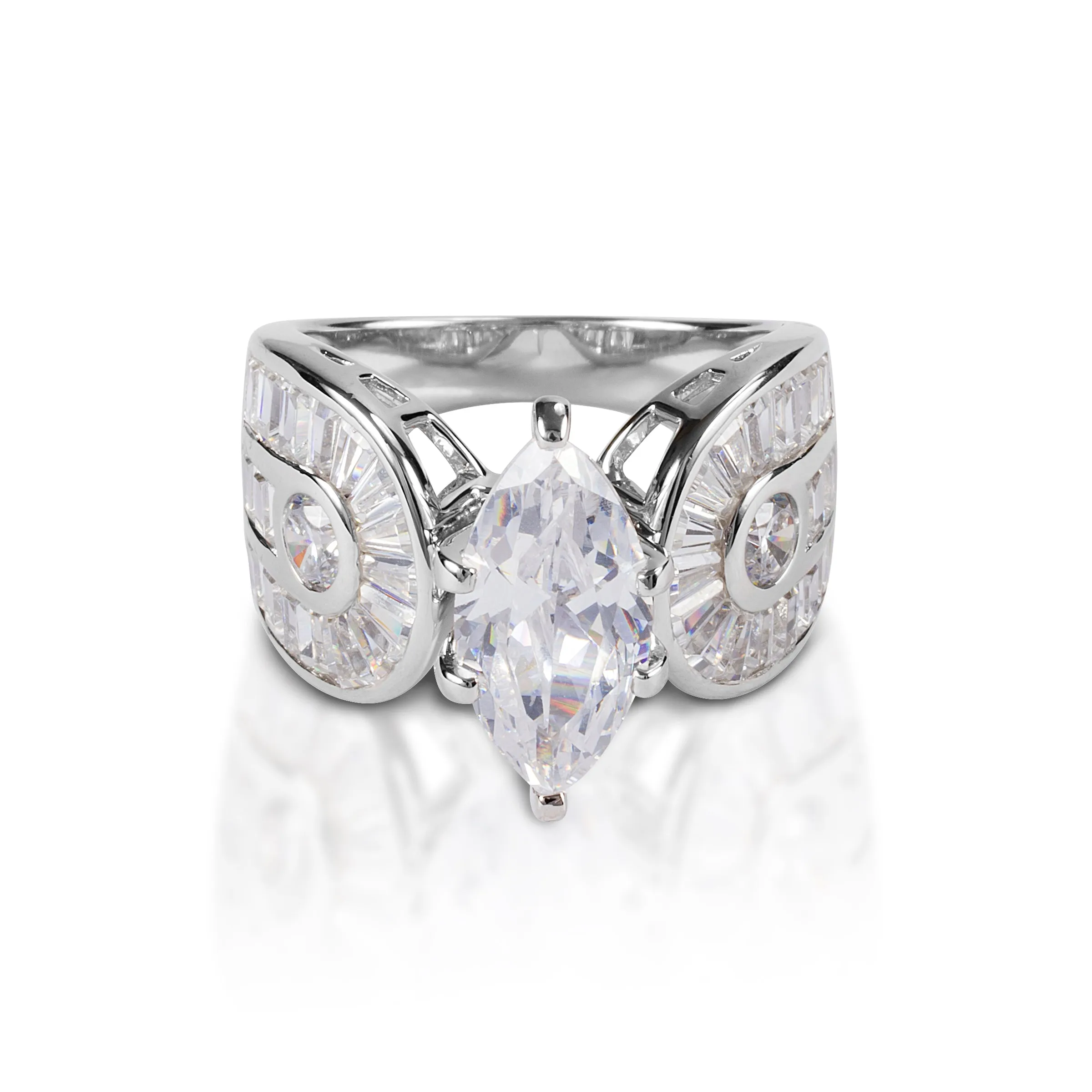 Ring, Marquise CZ Stone in Sterling Silver - Sale!