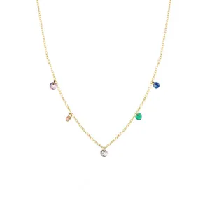 Rising Star Rainbow Sapphire 5 Dangle Necklace
