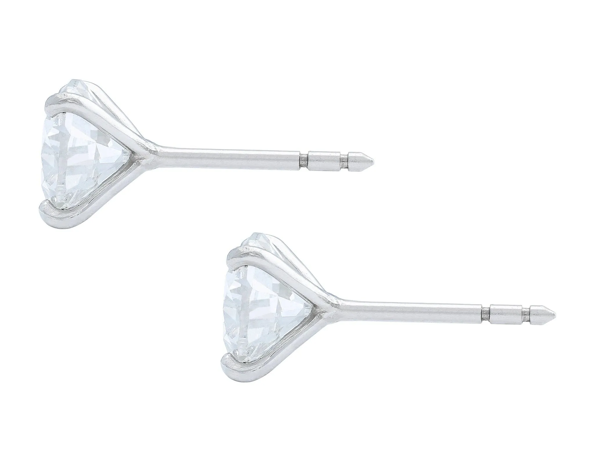 Rivière Platinum 3.57ctw Diamond Studs