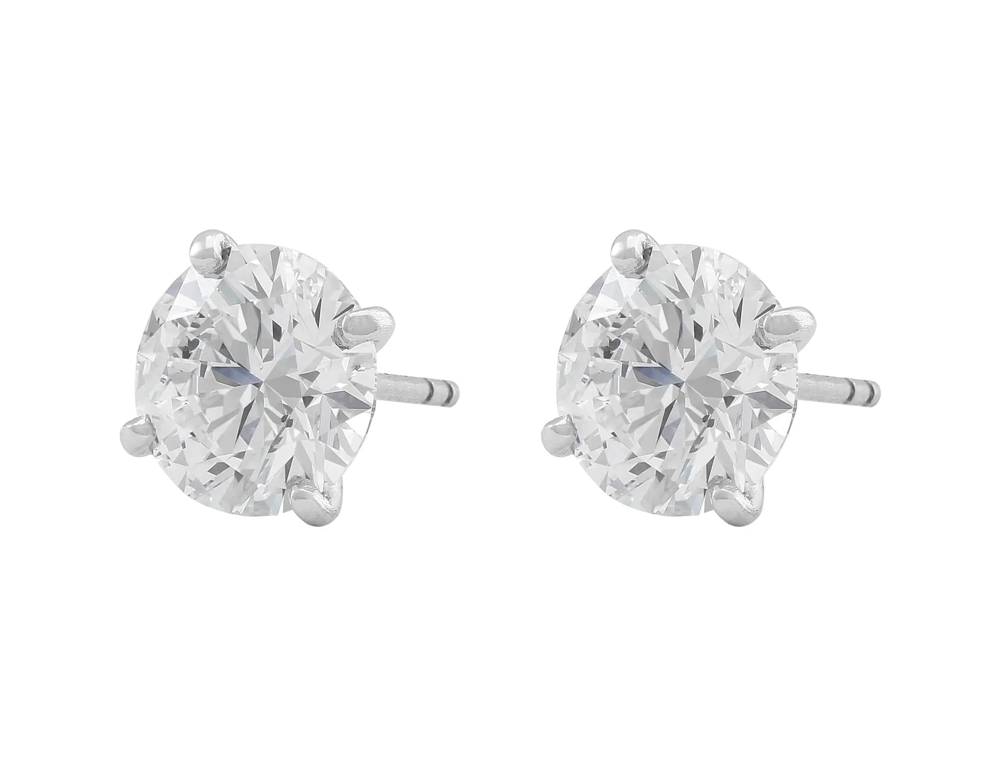 Rivière Platinum 4.15ctw Round Brilliant Diamonds Studs