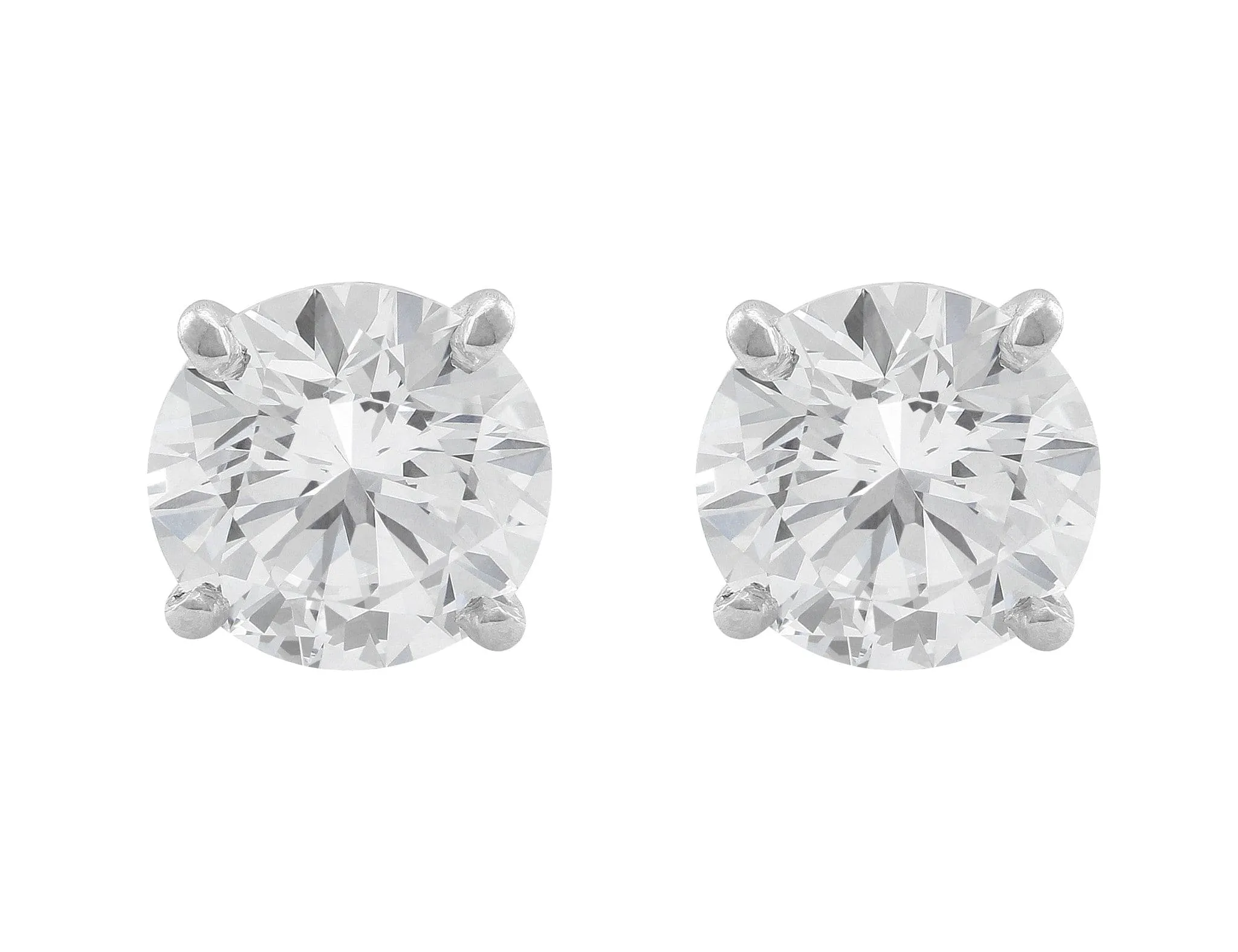 Rivière Platinum 4.15ctw Round Brilliant Diamonds Studs