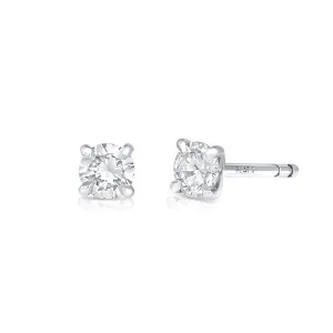 RIVIÈRE PLATINUM ROUND BRILLIANT CUT DIAMOND STUDS