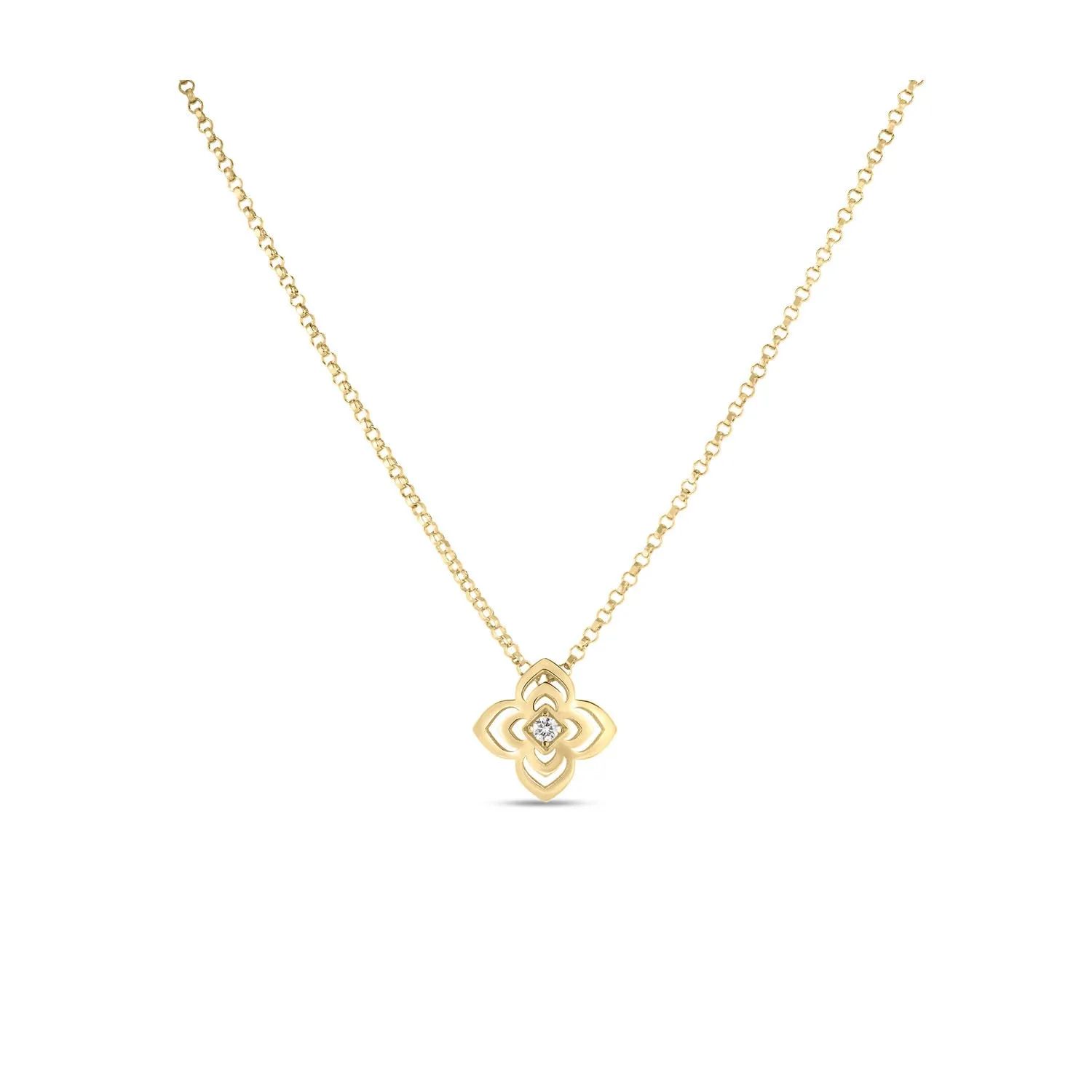Roberto Coin 18k Yellow Gold Palazzo Ducale Diamond Drop Pendant Necklace – 7773685AY17X