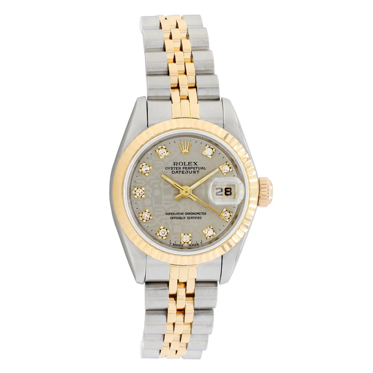 Rolex 18K Yellow Gold Stainless Steel Ladies Datejust 69173
