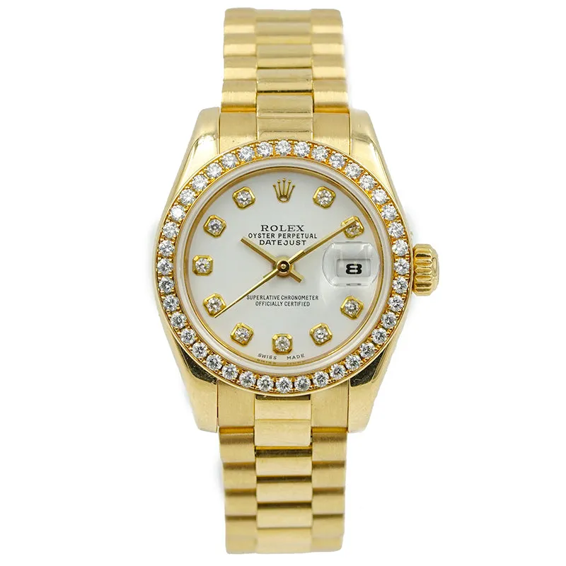 Rolex Datejust 26mm 179178 18K Yellow Gold & Diamond Bezel Circa 2005