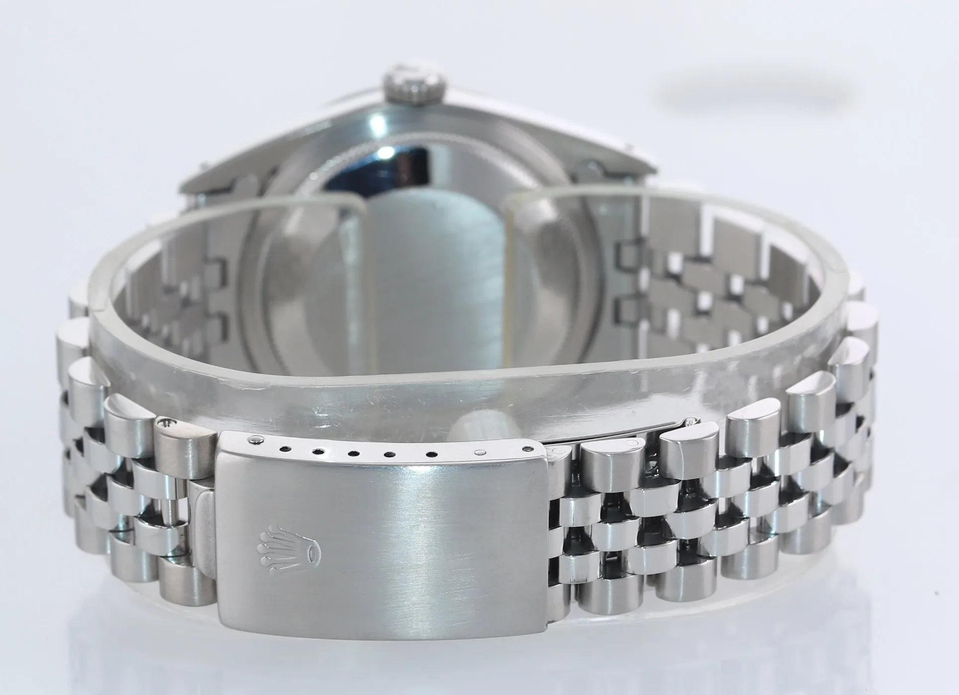 Rolex DateJust 36mm 16220 Steel Blue Stick Jubilee Band Date Watch