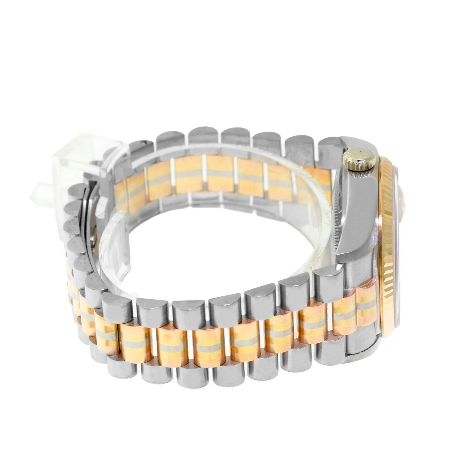 Rolex Day-Date 36mm Yellow, Rose and White Gold TRIDOR Champagne Jubilee Diamond Dial Fluted Bezel 18039