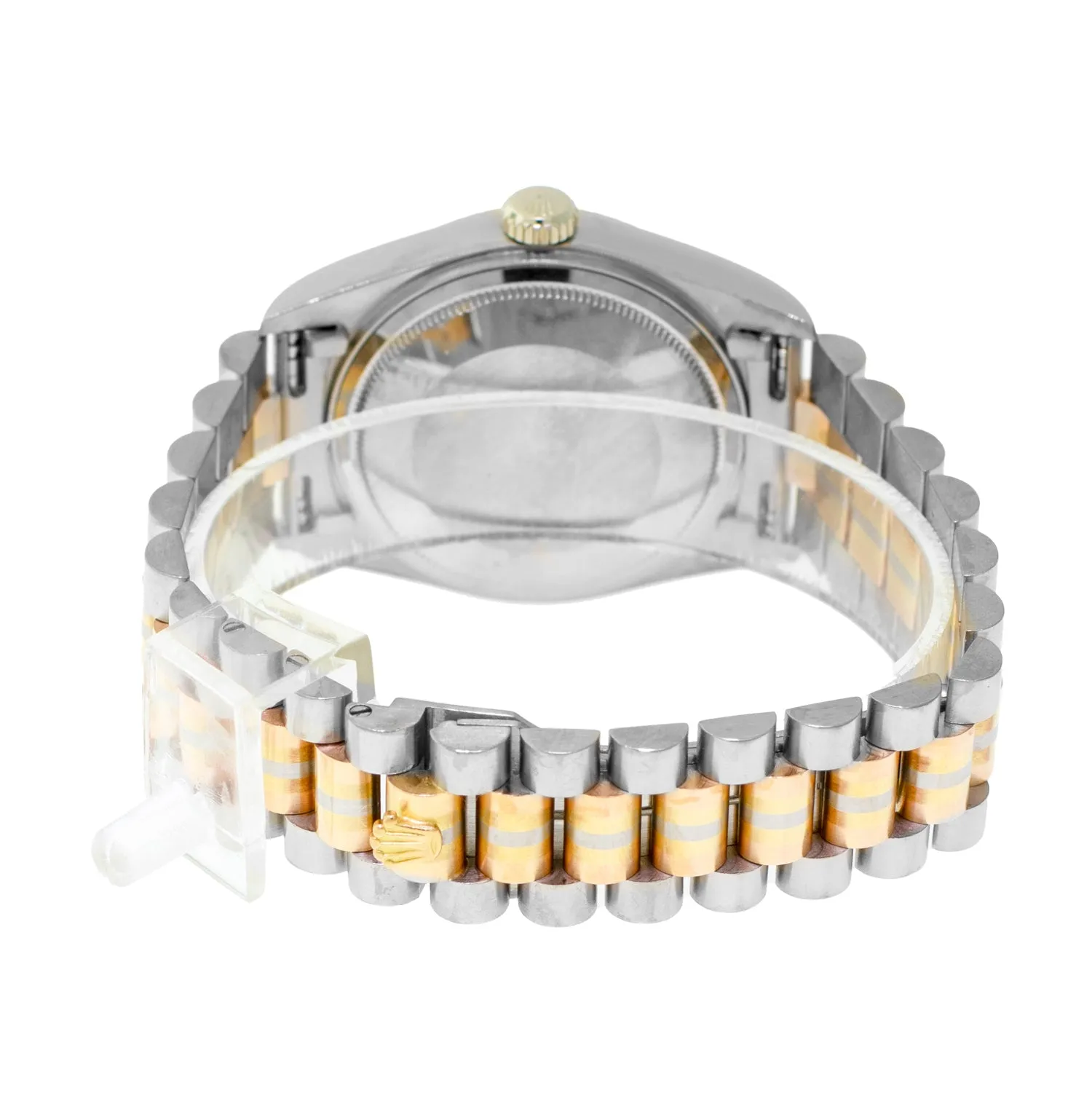Rolex Day-Date 36mm Yellow, Rose and White Gold TRIDOR Champagne Jubilee Diamond Dial Fluted Bezel 18039