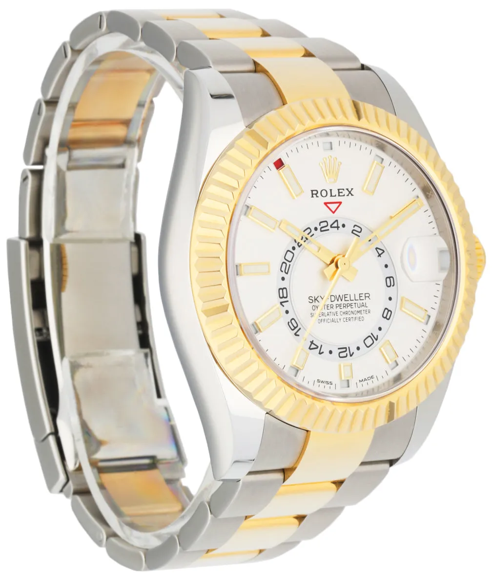 Rolex Sky Dweller 326933 White Dial Mens Watch Box Papers