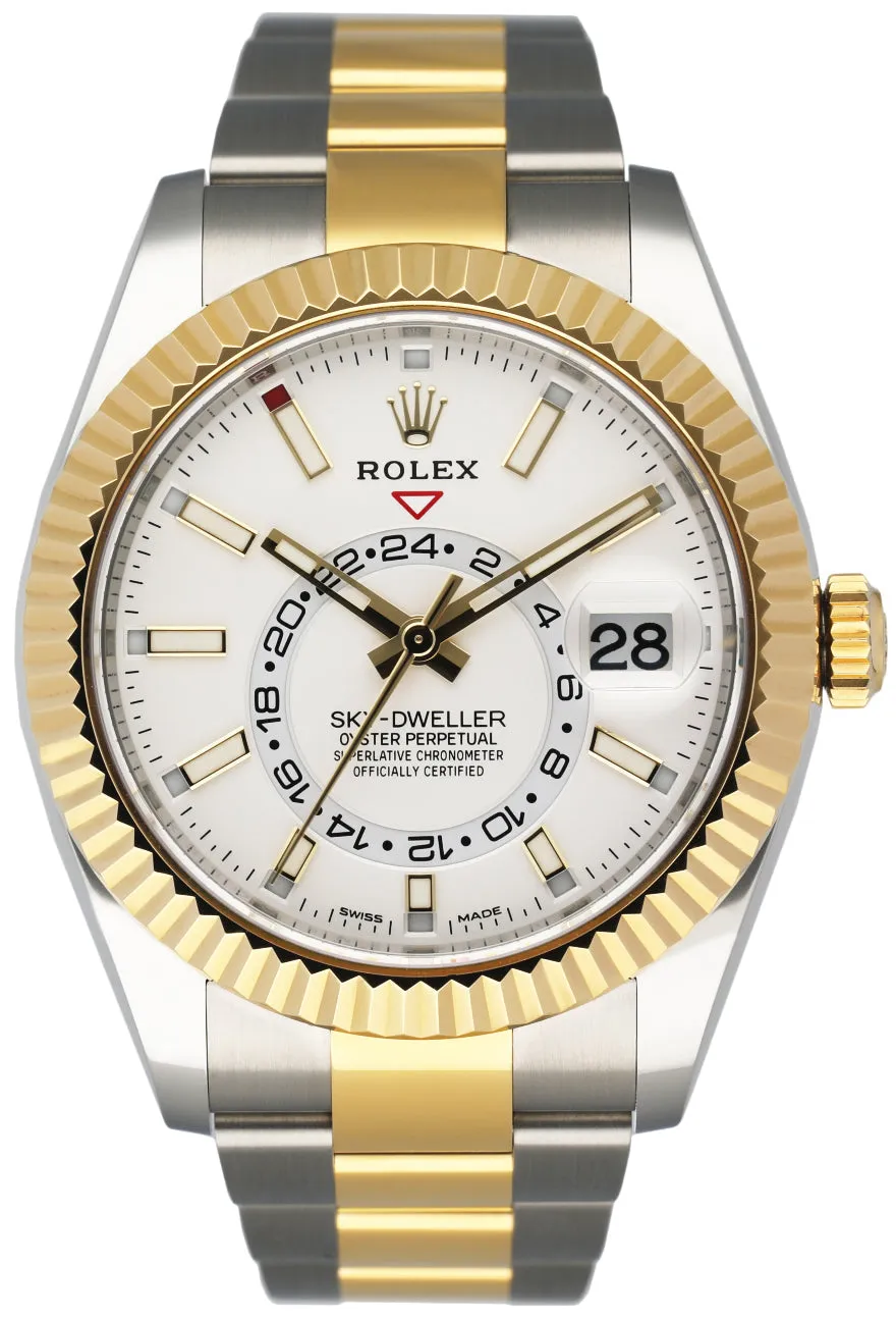 Rolex Sky Dweller 326933 White Dial Mens Watch Box Papers